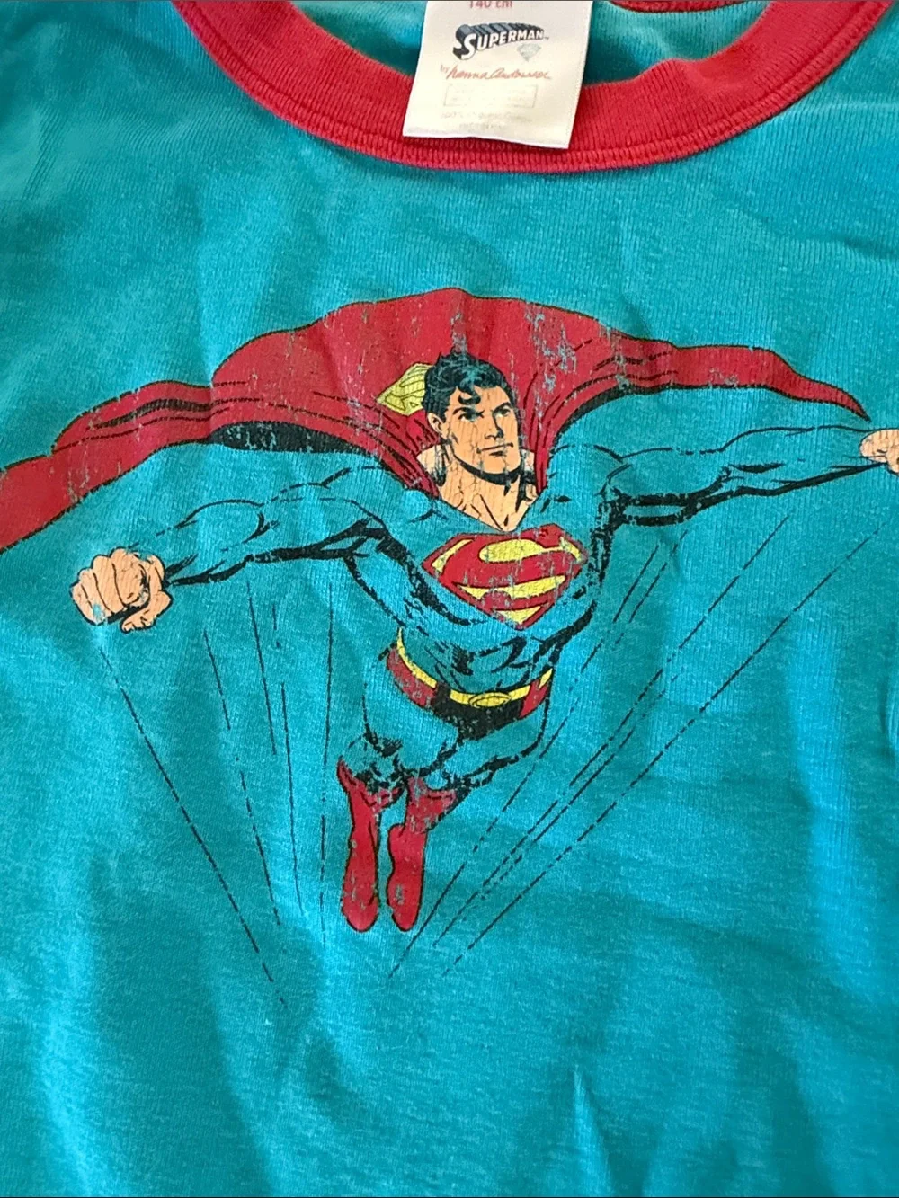 Hanna Andersson Superman theme Red/Blue/Yellow Kids Organic Pajama Set sz 10